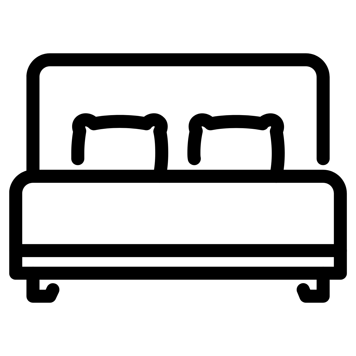 Icon in schwarz für Betten